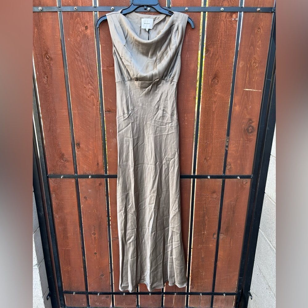 NWT Reformation Dessa Satin Dress- Taupe size 2 - Picture 2 of 9